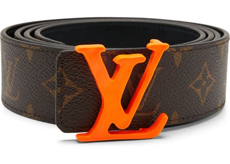 Louis Vuitton Shape Belt Monogram 40MM Brown in Coated Canvas with Orange