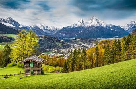 Mountain Landscape in the Bavarian Alps, Nationalpark Berchtesgadener Land, Germany Stock Image ...