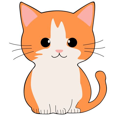 Cat clipart icon flat design on transparent background, animal isolated clipping path element ...