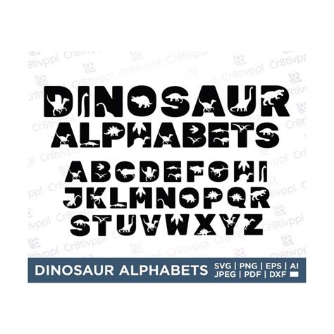 DINOSAUR FONT SVG, Dinosaur Alphabet Svg, Dinosaur Svg Cut F - Inspire Uplift