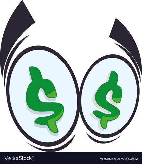 Money eyes cartoon Royalty Free Vector Image - VectorStock