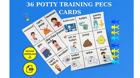 36 Printable Pecs Communication Cards for Potty Training for Boys Potty Cards for Non Verbal ...