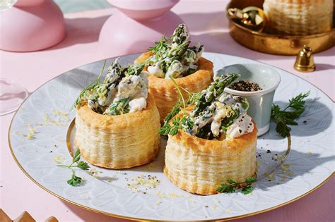 Asparagus and creme fraiche vol-au-vents recipe - Recipes - delicious.com.au