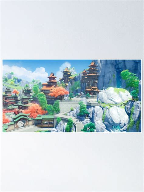 "Yujing Terrace - Genshin Impact Landscape" Poster for Sale by Nadine-Suciu | Redbubble