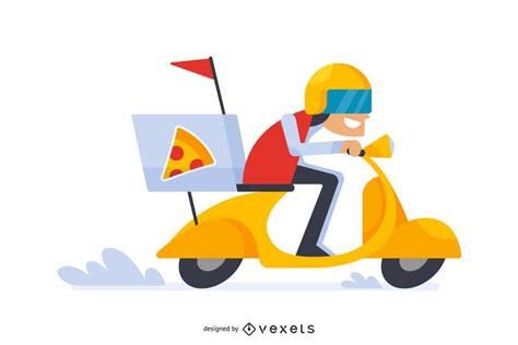 Pizza Delivery Man Cartoon - Vector Download