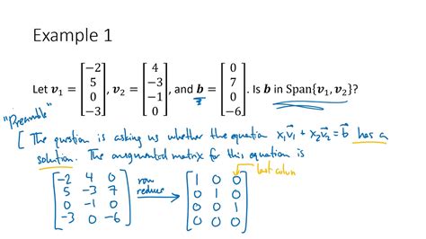 Linear Algebra Example: Span Questions - YouTube