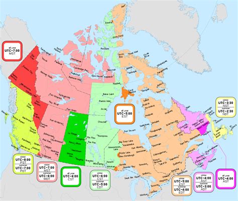 Canada Time Zone Map 2023