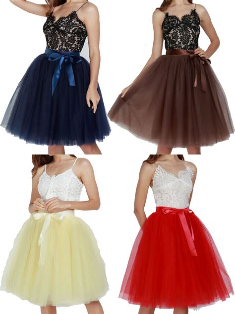 luethbiezx - Women 7 Layers Long Tutu Tulle Skirt Dress Princess Ballet Wedding Prom Dress ...