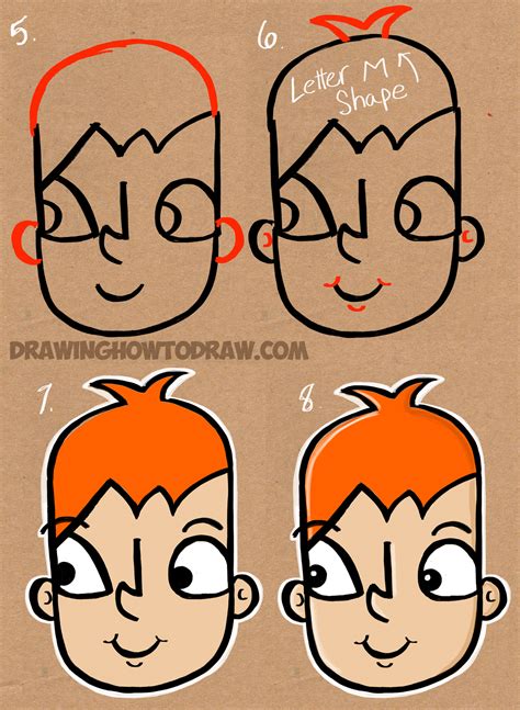 How to Draw a Cartoon Kid from the Word Kid – Easy Tutorial for Kids ...