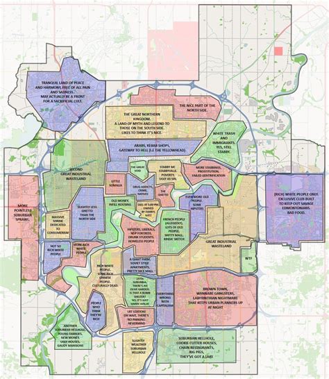 A stereotypical map of Edmonton : r/ImagesOfCanada