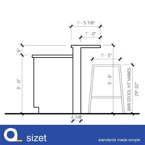 outdoor bar dimensions - Google Search | Bar height stools, Counter height bar stools, Bar stools