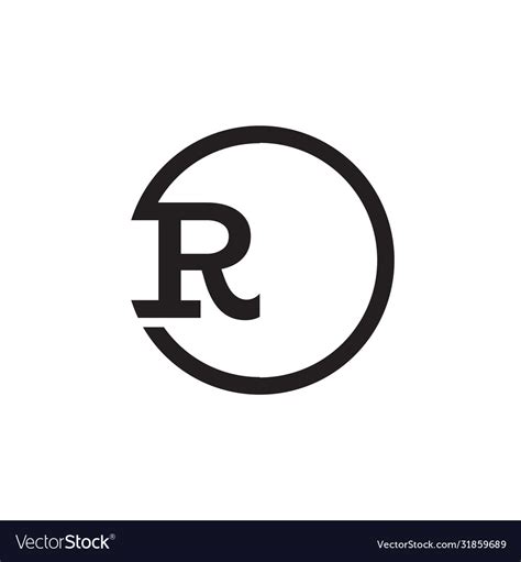 Circle r serif letter Royalty Free Vector Image