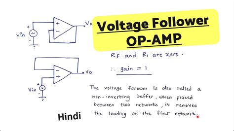 VOLTAGE FOLLOWER CIRCUIT USING OP-AMP | Hindi - YouTube