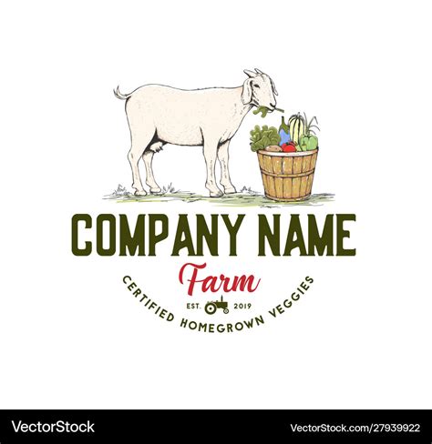 Goat farm logo design Royalty Free Vector Image