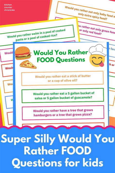 Silly Would You Rather Food Questions for Kids