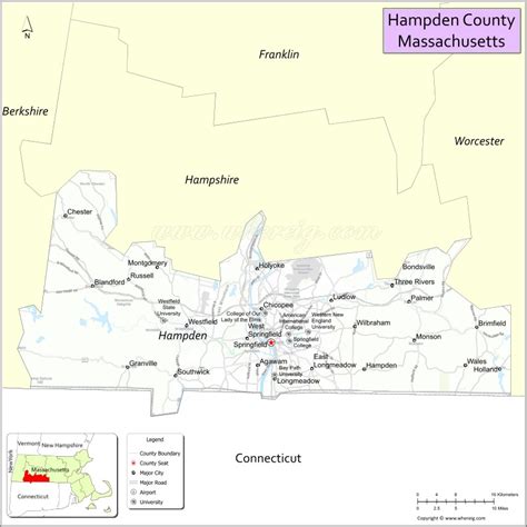 Hampden County, Massachusetts Map