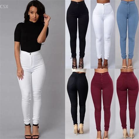 MwOiiOwM 2018 New Arrival Women Fashion Casual High Waist Stretch Skinny Slim Pencil Pants ...