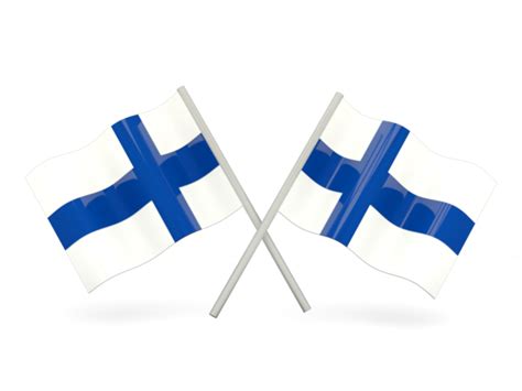 Two wavy flags. Illustration of flag of Finland