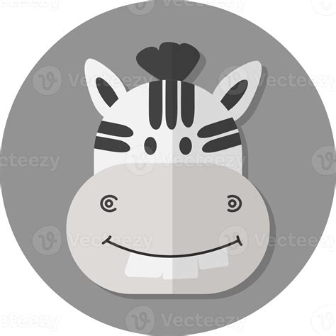 zebra face icon, Cute animal icon in circle. 20647523 PNG