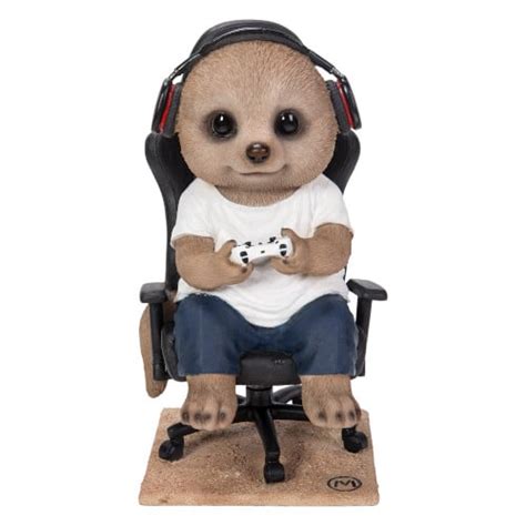 Baby Meerkat Resin Gamer Ornament By Vivid Arts - Bridgend Garden Centre