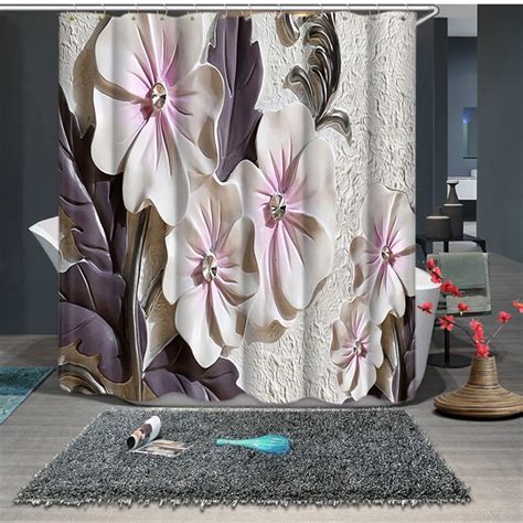 Beautiful Luxury Bathroom Waterproof fabric 3D Shower Curtains -in Shower Curtains from Home ...