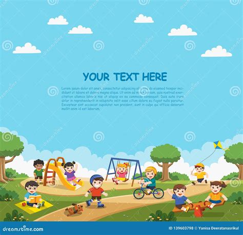 Kids Playground Cartoon Concept Background. | CartoonDealer.com #93461067