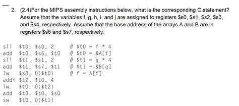 Solved For the MIPS assembly instructions below, what is the | Chegg.com