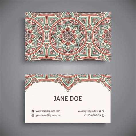 Premium Vector | Boho style business card design | Free business card design, Business card ...