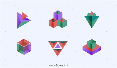 3D Abstract Shapes Graphics Vector Download