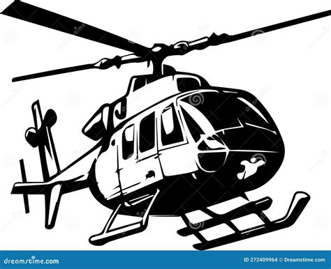 Helicopter Logo Monochrome Design Style Stock Vector - Illustration of ...