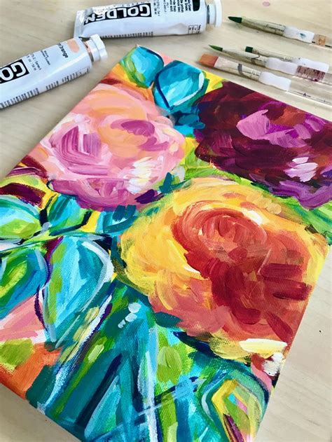 Paint Absract Flowers Acrylics: Easy Abstract Flower Painting Tutorial ...