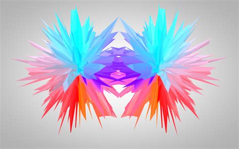 Low Poly Symmetry White Background By Sinisterbagel - Symmetrical Backgrounds- WallpaperUse