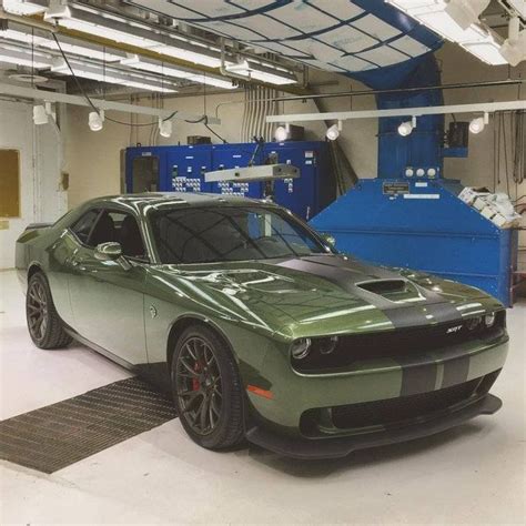 f8 green paint pilot car dodge challenger srt hellcat. Heritage style green metallic pa… | Dodge ...