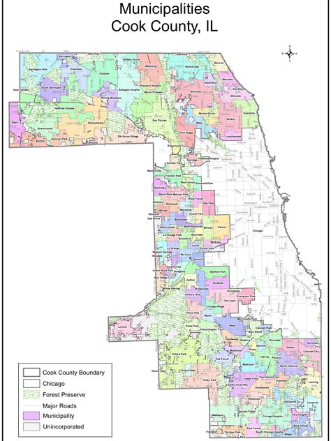 Cook County Map Illinois - Cities And Towns Map