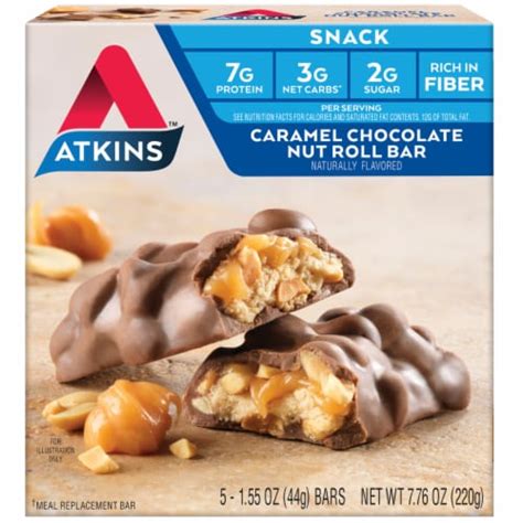 Atkins Caramel Chocolate Nut Roll Snack Protein Bar, 5 ct - Kroger