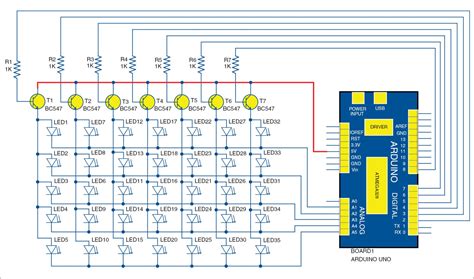 Arduino LED Do It Yourself Electronics Project | 7X5 Matrix