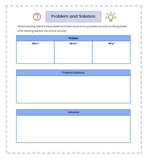 Problem and Solution Graphic Organizer Examples