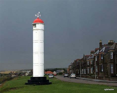 Cliff Terrace Lighthouse at Buckie Harbour, Moray Firth, Scotland ...