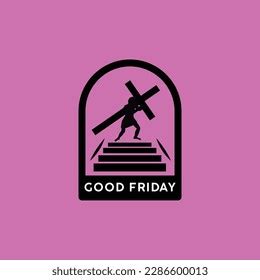 Good Friday Silhouette Black Purple Logo Stock Vector (Royalty Free) 2286600013 | Shutterstock