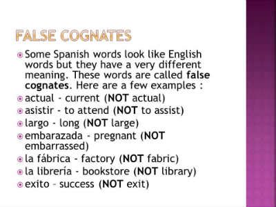 False Cognates in Spanish