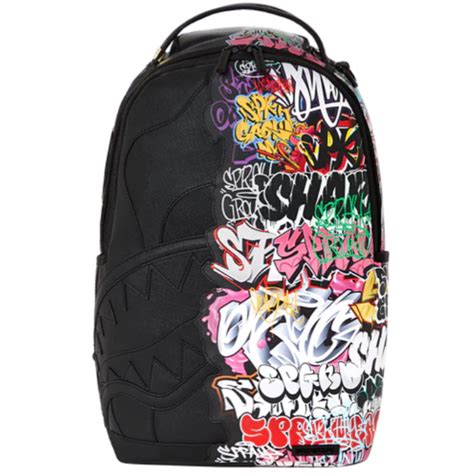 SprayGround- half graffiti backpack (black) – Major Key Clothing Shop