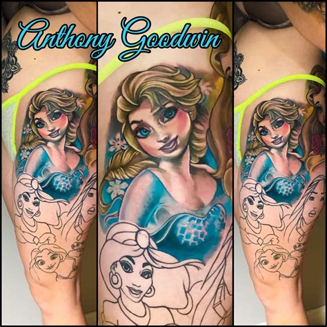 Elsa Disney frozen tattoo by David Anthony Goodwin of tenacious tattoo | Frozen tattoo, Tattoo ...