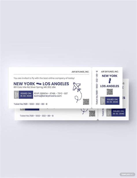 Blank Airline Ticket Template - Download in Word, Illustrator, PSD ...