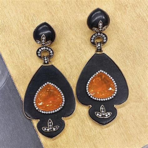 Silvia Furmanovich в Instagram: «Ebony and fire opal earrings with ...