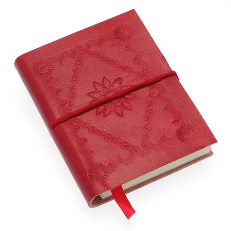 Handmade Red Embossed Leather Notebook By Paper High | notonthehighstreet.com