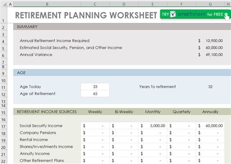 17☝️ Free Retirement Planning Spreadsheets (Excel & Google Sheets ...