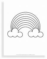 Simple Rainbow Coloring Pages sketch template