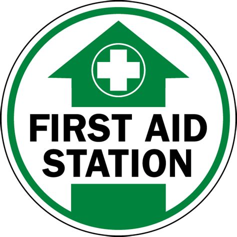 First Aid Station Floor Sign - Save 10% Instantly