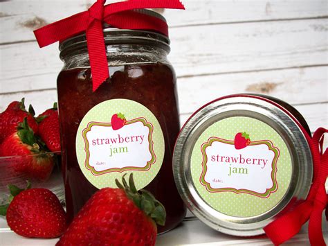 Cute Strawberry Jam Canning Labels, mason jar labels for homemade jam – CanningCrafts