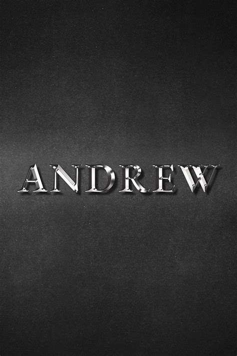 Andrew typography silver metallic effect | Free Photo - rawpixel